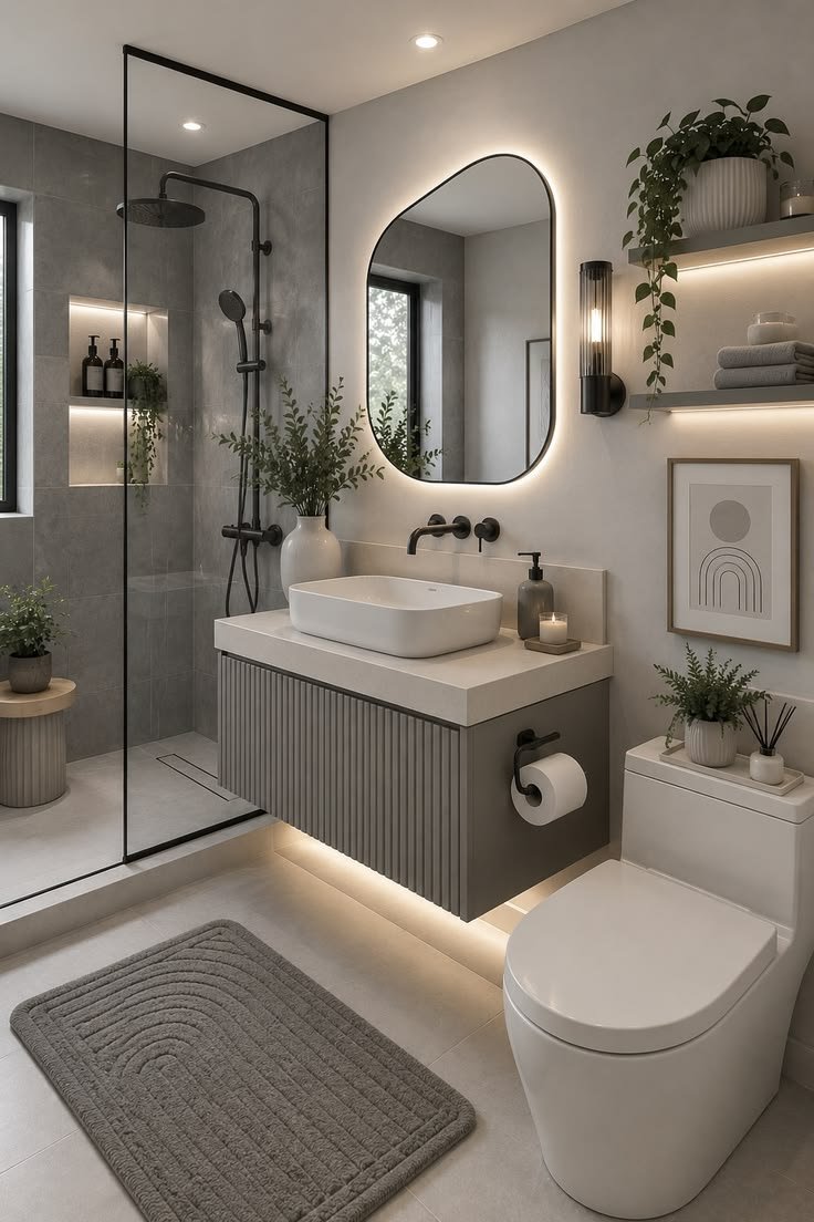 Modern Minimalist Grey Vanity
